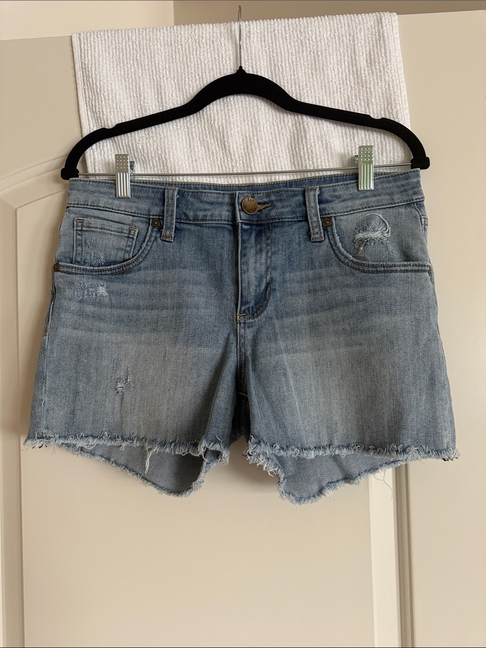 Kut from the Kloth Light Blue Distressed Denim Cutoff Shorts